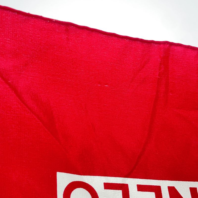 Chanel Matelasse Chain Shoulder Bag Patterned Silk Ivory And Red Scarf