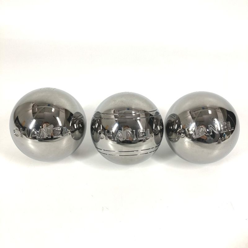 Chanel Ball CC Coco Mark Pettanque Petanque Ball Set Of 6 Metal Silver