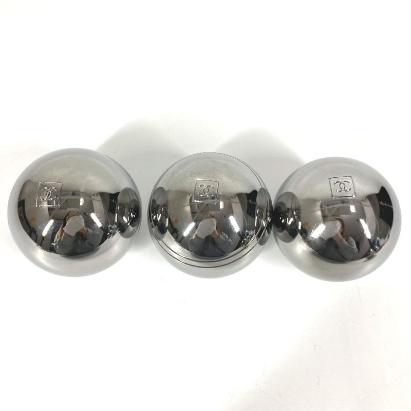Chanel Ball CC Coco Mark Pettanque Petanque Ball Set Of 6 Metal Silver