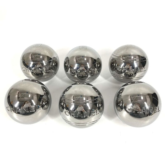 Chanel Ball CC Coco Mark Pettanque Petanque Ball Set Of 6 Metal Silver