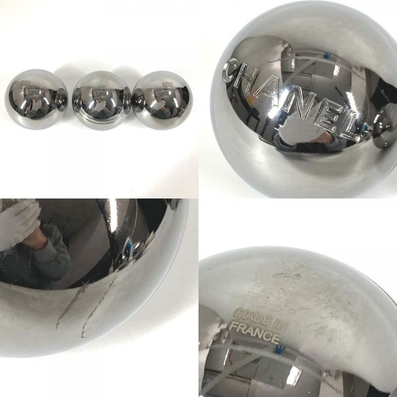 Chanel Ball CC Coco Mark Pettanque Petanque Ball Set Of 6 Metal Silver