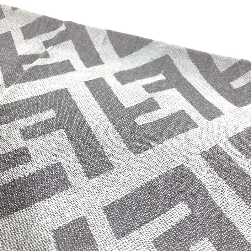 Fendi Shawl Zucca Logo Fxx056 Wool Gray