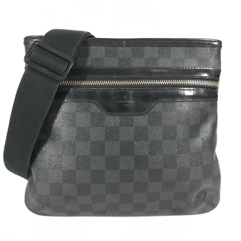 Louis Vuitton Shoulder Bag Thomas N58028 Damier Graphite Canvas Black