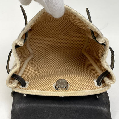 Hermes Herbag TPM Crossbody Shoulder Bag Toile Officier Black Natural □H Women