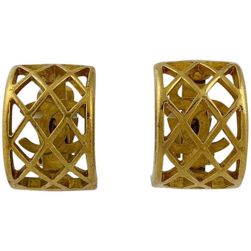 Chanel Coco Mark Earrings GP Gold Ladies