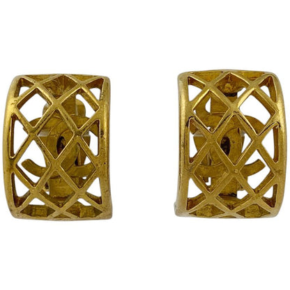 Chanel Coco Mark Earrings GP Gold Ladies