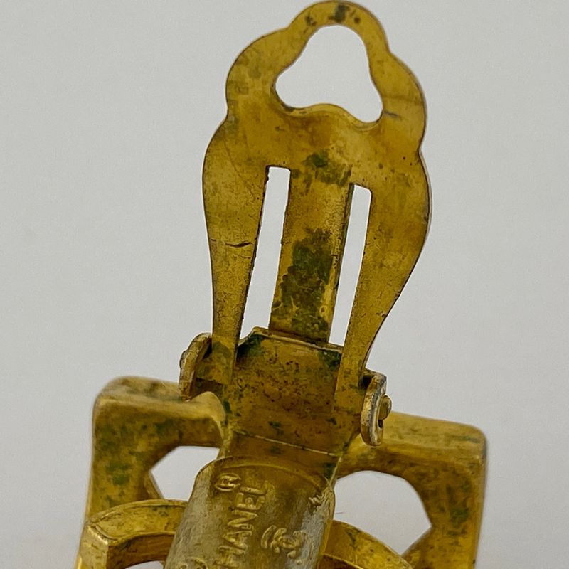 Chanel Coco Mark Earrings GP Gold Ladies