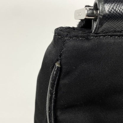 Prada Logo Plate Shoulder Bag Crossbody Shoulder Bag Nylon Nero (black) Va953m