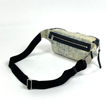 Saint Laurent Logo Waist Bag Waist Pouch Belt Bag Body Bag Canvas White Blue