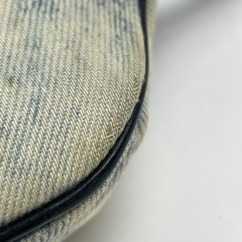 Saint Laurent Logo Waist Bag Waist Pouch Belt Bag Body Bag Canvas White Blue