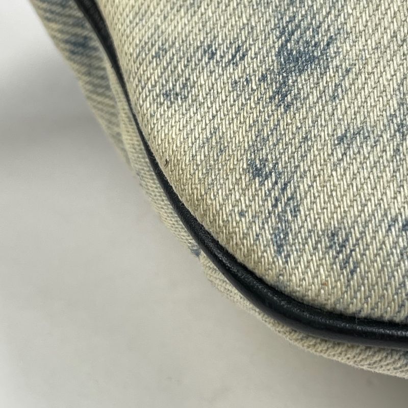 Saint Laurent Logo Waist Bag Waist Pouch Belt Bag Body Bag Canvas White Blue