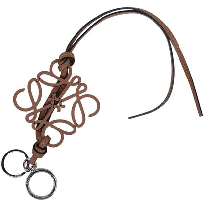 Loewe Anagram Charm Key Holder Strap Bag Charm Leather Brown Women