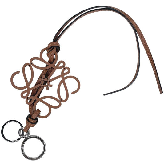 Loewe Anagram Charm Key Holder Strap Bag Charm Leather Brown Women
