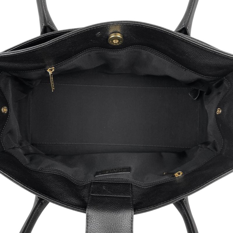 Chanel Executive Line Tote Coco Mark Handbag Tote Leather Black Women