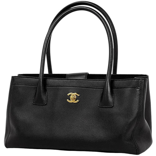 Chanel Executive Line Tote Coco Mark Handbag Tote Leather Black Women