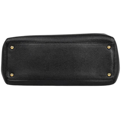 Chanel Executive Line Tote Coco Mark Handbag Tote Leather Black Women