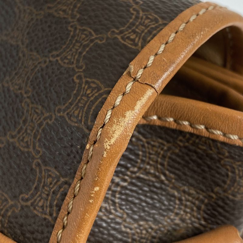 Celine Macadam Pattern Shoulder Bag Crossbody Shoulder Bag Coated Canvas Brown