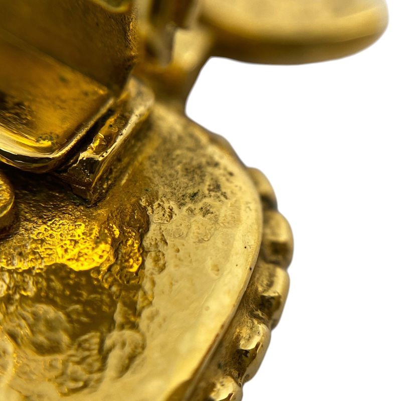 Chanel Logo Colored Stone Earrings Swing Gripore Earrings GP Gold Ladies