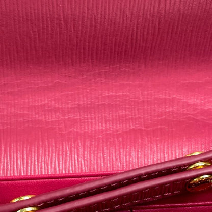 Prada Logo Chain Wallet Long Leather Pink Ladies