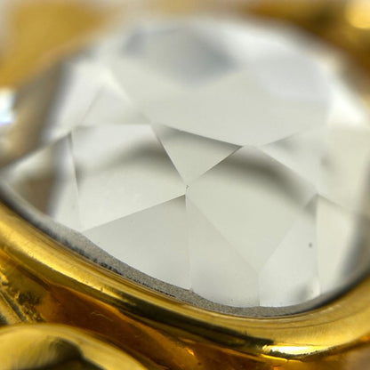 Chanel Coco Mark Rhinestone Earrings Chain Earrings GP Gold Ladies