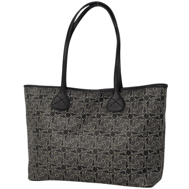 Celine Logo Tote Bag Carriage Pattern Total Sulky Tote Bag Coated Canvas Black
