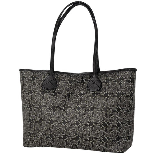 Celine Logo Tote Bag Carriage Pattern Total Sulky Tote Bag Coated Canvas Black