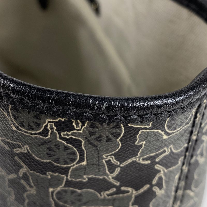 Celine Logo Tote Bag Carriage Pattern Total Sulky Tote Bag Coated Canvas Black