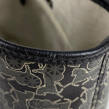 Celine Logo Tote Bag Carriage Pattern Total Sulky Tote Bag Coated Canvas Black