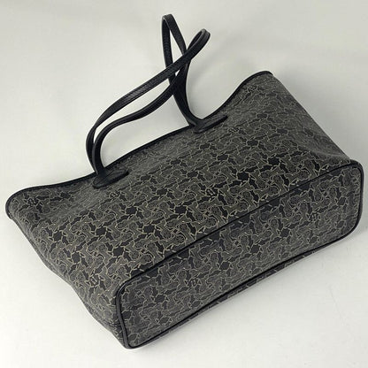 Celine Logo Tote Bag Carriage Pattern Total Sulky Tote Bag Coated Canvas Black
