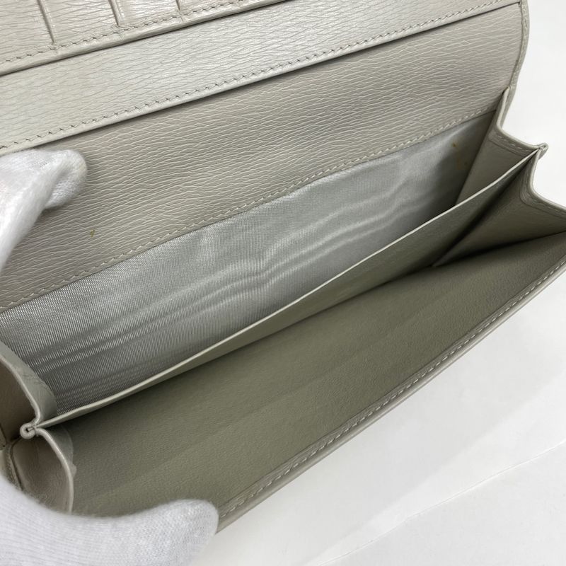 Gucci Jackie Line Fold Long Wallet 03520312134 Long Wallet Leather Gray Ladies