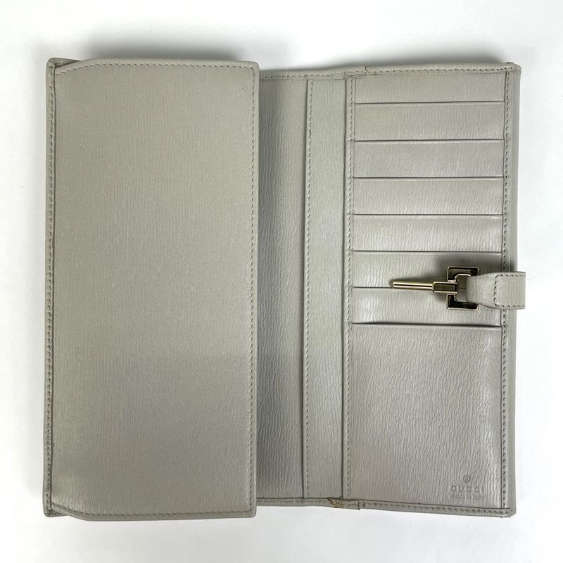 Gucci Jackie Line Fold Long Wallet 03520312134 Long Wallet Leather Gray Ladies