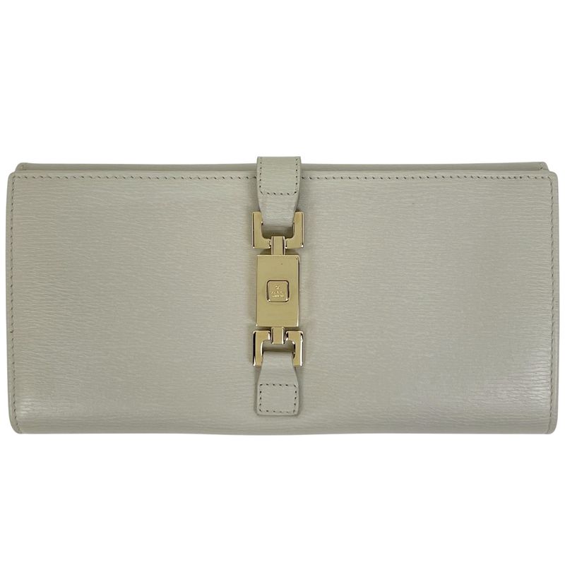 Gucci Jackie Line Fold Long Wallet 03520312134 Long Wallet Leather Gray Ladies
