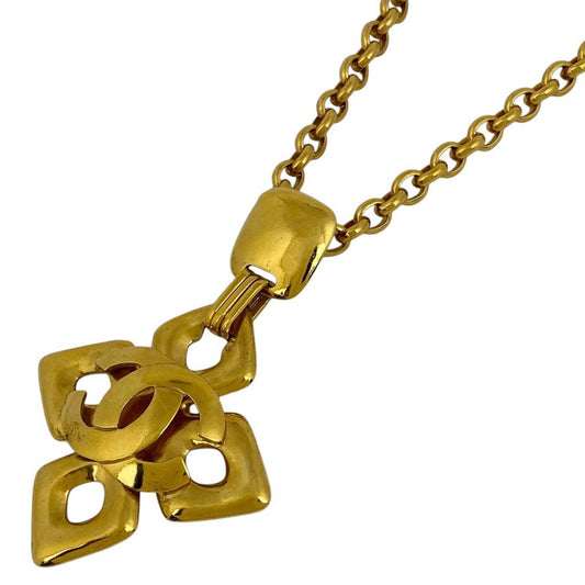 Chanel Coco Mark Chain Necklace CC Mark Necklace GP Gold Ladies