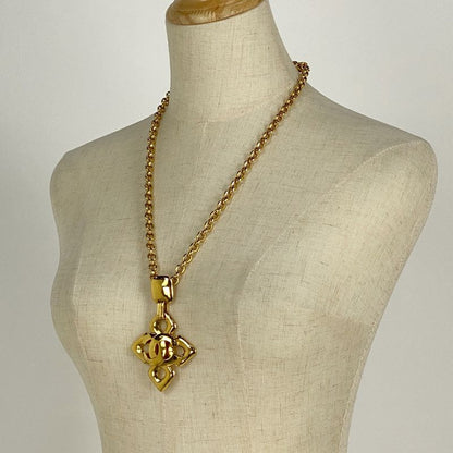 Chanel Coco Mark Chain Necklace CC Mark Necklace GP Gold Ladies