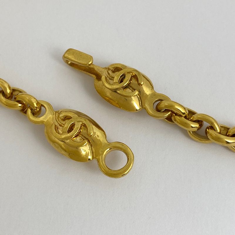 Chanel Coco Mark Chain Necklace CC Mark Necklace GP Gold Ladies