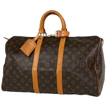 Louis Vuitton Keepall 45 Handbag Travel Business Boston Bag Monogram Brown