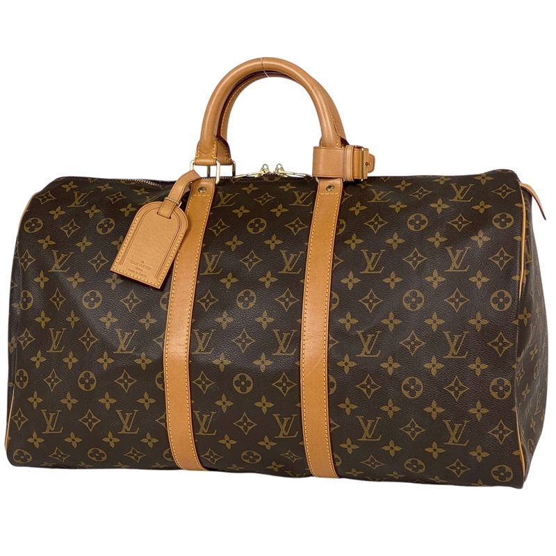 Louis Vuitton Keepall 50 Handbag Travel Business Boston Bag Monogram Brown