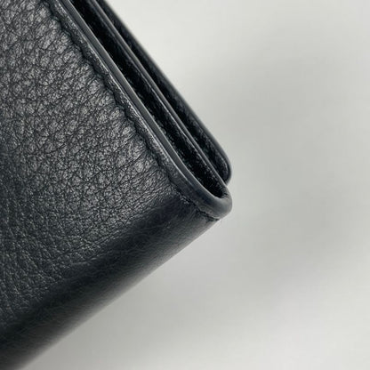 Balenciaga Paper Mini Wallet Logo Trifold Wallet Leather Black 391446 Women