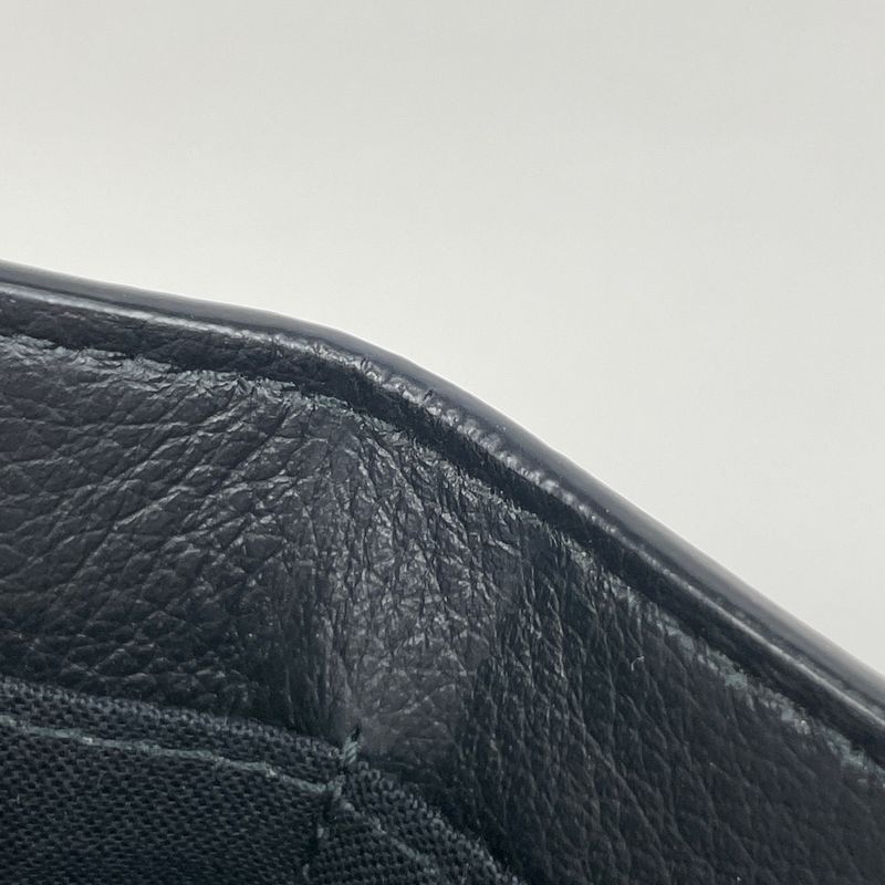 Balenciaga Paper Mini Wallet Logo Trifold Wallet Leather Black 391446 Women