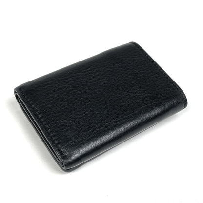 Balenciaga Paper Mini Wallet Logo Trifold Wallet Leather Black 391446 Women