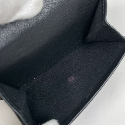 Balenciaga Paper Mini Wallet Logo Trifold Wallet Leather Black 391446 Women