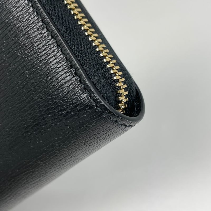 Gucci Logo Round Zipper Long Wallet Round Zip Long Wallet Leather Black 772642