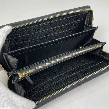 Gucci Logo Round Zipper Long Wallet Round Zip Long Wallet Leather Black 772642