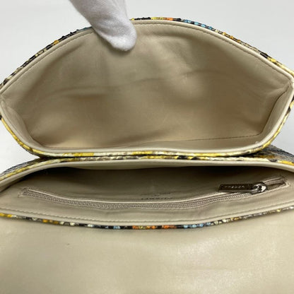 Chanel Coco Mark Clutch Bag Second Bag Turnlock Clutch Bag Leather Yellow