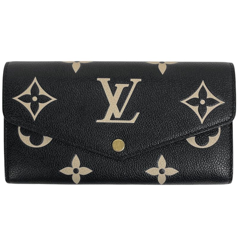 Louis Vuitton Portefeuille Sarah Bicolor Bifold Long Wallet Monogram Empreinte