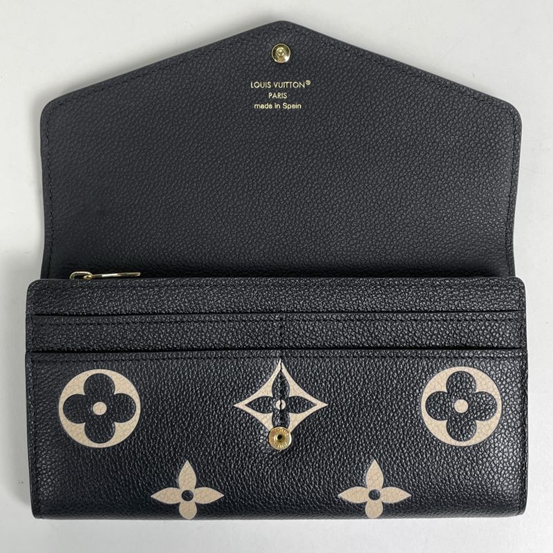 Louis Vuitton Portefeuille Sarah Bicolor Bifold Long Wallet Monogram Empreinte