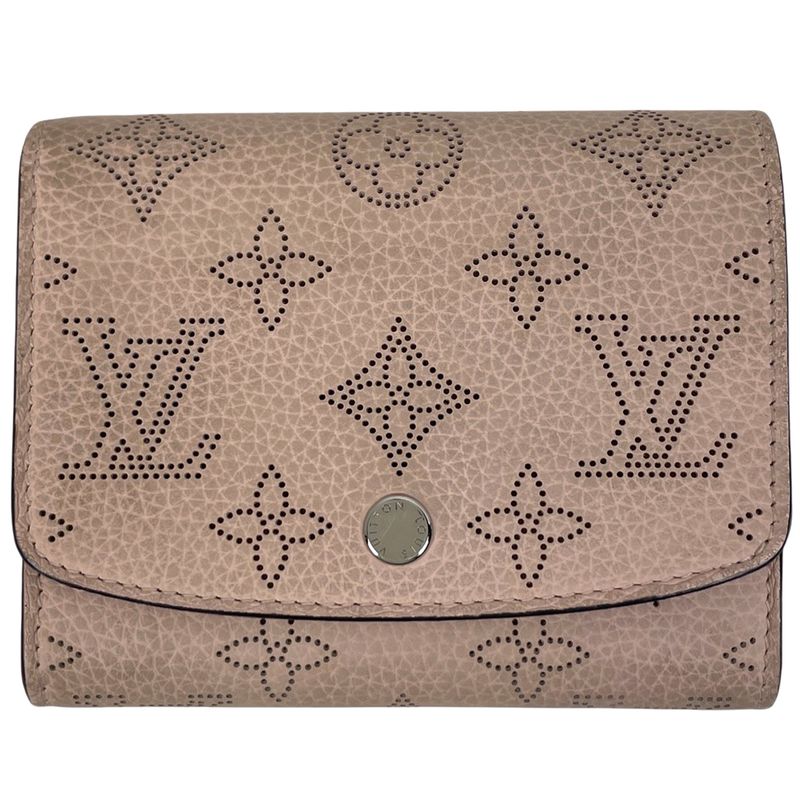 Louis Vuitton Portefeuille Iris Compact Billfold Coin Purse Perforated Bifold