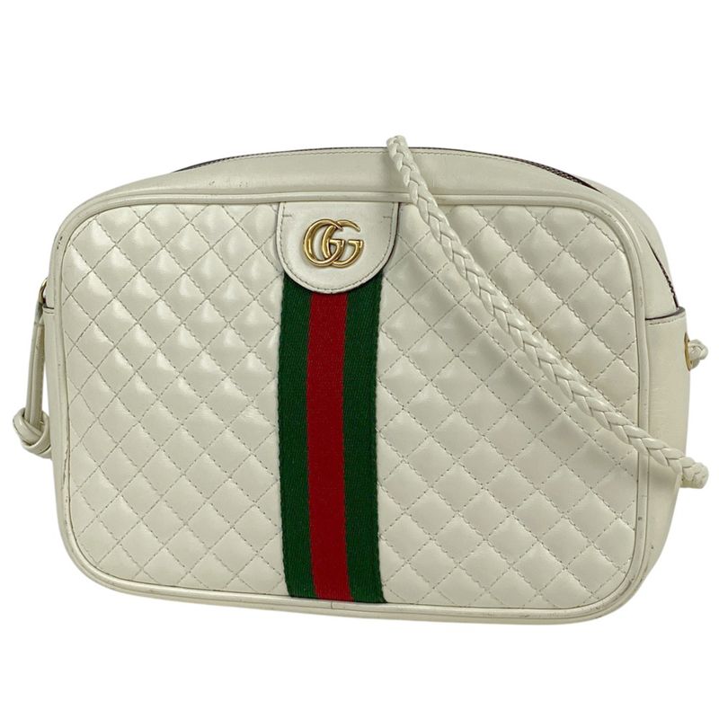 Gucci GG Marmont Shoulder Bag Quilted Double G Web Sherry Line Shoulder Bag