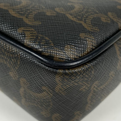 Celine Triomphe Shoulder Bag Crossbody Logo Shoulder Bag Coated Canvas Black