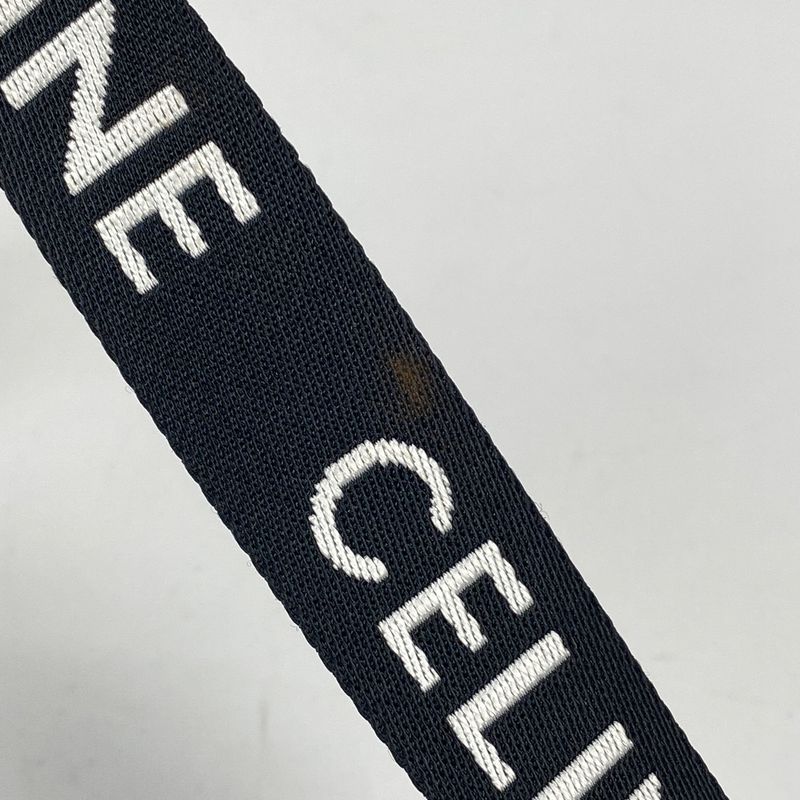 Celine Triomphe Shoulder Bag Crossbody Logo Shoulder Bag Coated Canvas Black